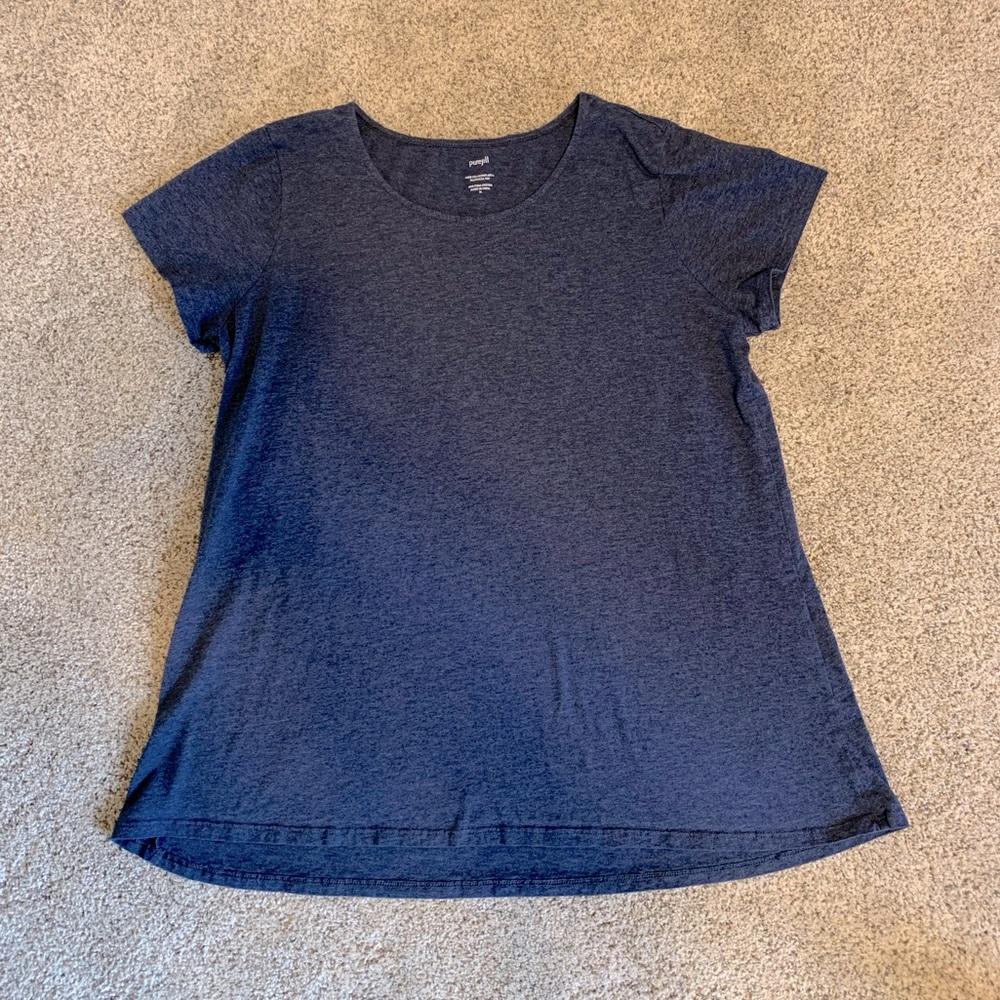 Navy Pure Jill Scoop-Neck Elliptical Tee